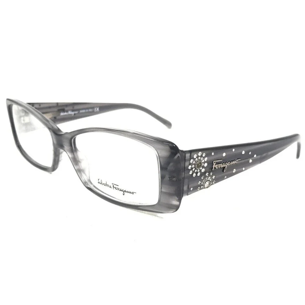 Salvatore Ferragamo Eyeglasses Frames 2639-B 478 Clear Gray Crystals 52-15-135